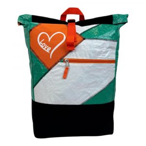 Spacy Love weiß Rucksack Ri104 grün-weiß /Patch orange