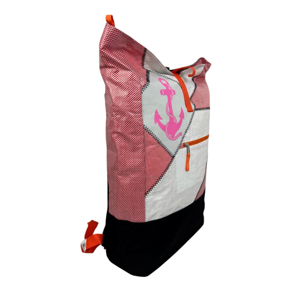 Beadbags Spacy Rucksack Ri104 rosa kariert /Patch weiß - Anker rosa – Bild 5