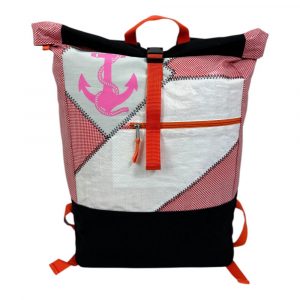 Spacy Anker rosa Rucksack Ri104 rosa kariert /Patch weiß