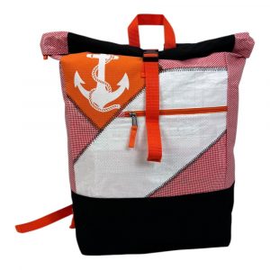 Spacy Anker weiß Rucksack Ri104 rosa kariert /Patch orange
