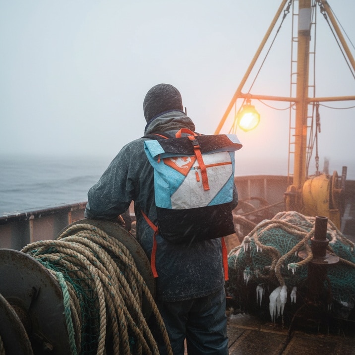 Kollektion von beadbags Upcycling Taschen und nachhaltigen Rucksäcken.