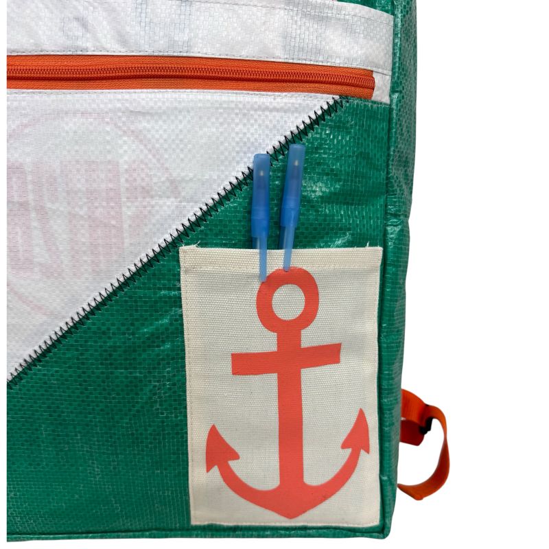 Beadbags maritimer Segelrucksack Ri105 grün/weiß – Bild 6
