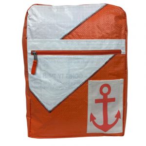 Beadbags maritimer Segelrucksack Ri105 orange/weiß