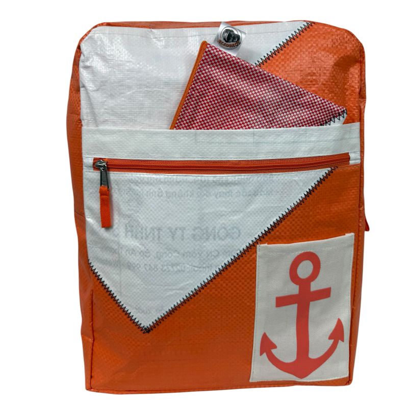 Beadbags maritimer Segelrucksack Ri105 orange/weiß – Bild 3
