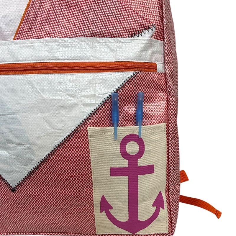 Beadbags maritimer Segelrucksack Ri105 rosa/weiß – Bild 4