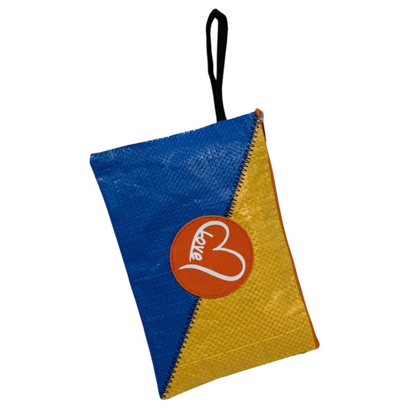 Beadbags Spacy Federmappe/Kosmetikmappe Ri74 Love blau-gelb – Bild 2