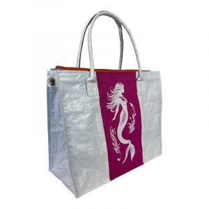 Beadbags Spacy Einfache Einkaufstasche aus recycelten Reissack Ri94 Meerjungfrau weiß/pink – Bild 2
