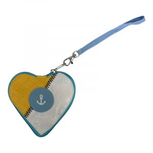 Beadbags HA110 kleines Herz mit Anker blau Reißverschluss blau