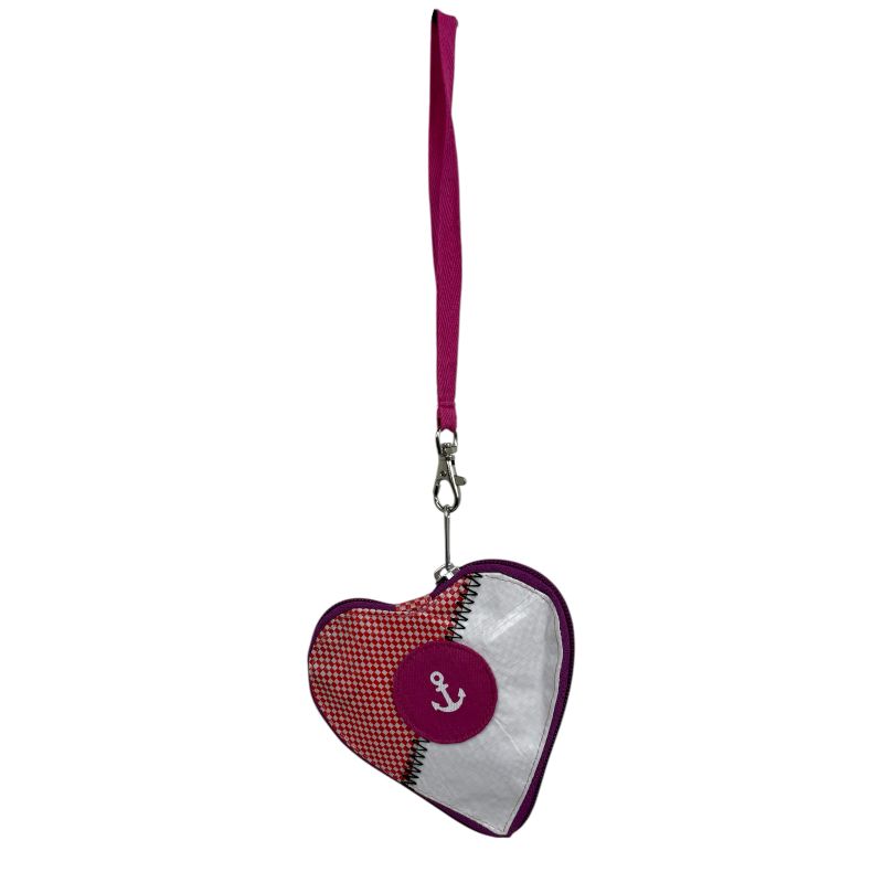Beadbags HA110 kleines Herz mit Anker pink-weiß Reißverschluss pink – Bild 3