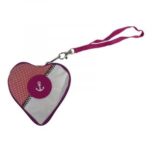 Beadbags HA110 kleines Herz mit Anker pink-weiß Reißverschluss pink