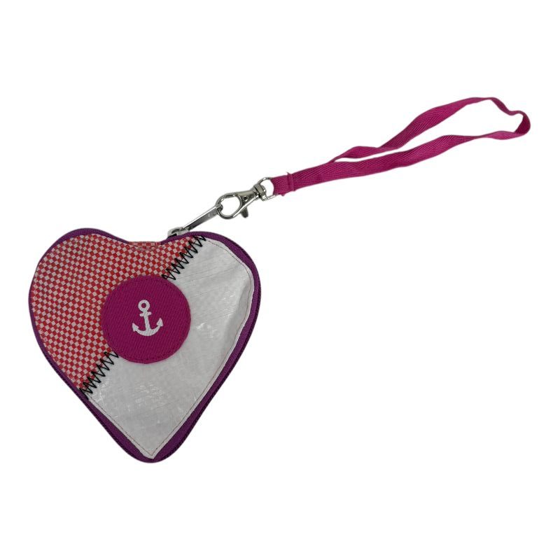 Beadbags HA110 kleines Herz mit Anker pink-weiß Reißverschluss pink