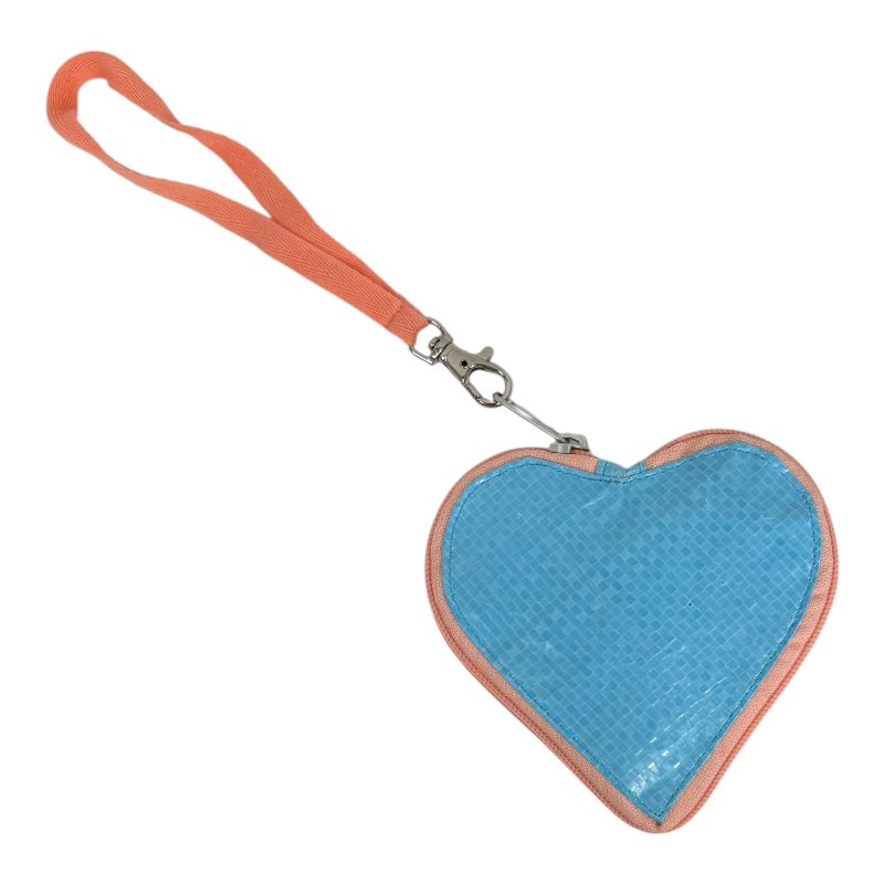 Beadbags HA110 kleines Herz mit Love blau/weiß mit Beiger Patch und beiger Reißverschluss – Bild 2