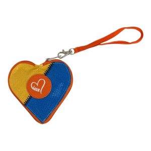 Beadbags HA110 kleines Herz mit Love gelb-blau