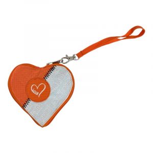 Beadbags HA110 kleines Herz mit Love orange-weiß