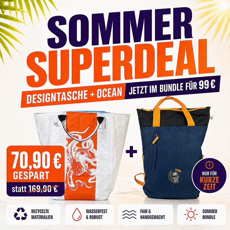 Beadbags Sommer Superdeal – Pazifik Rucksack & Strandtasche Spacy large Pazifik blau